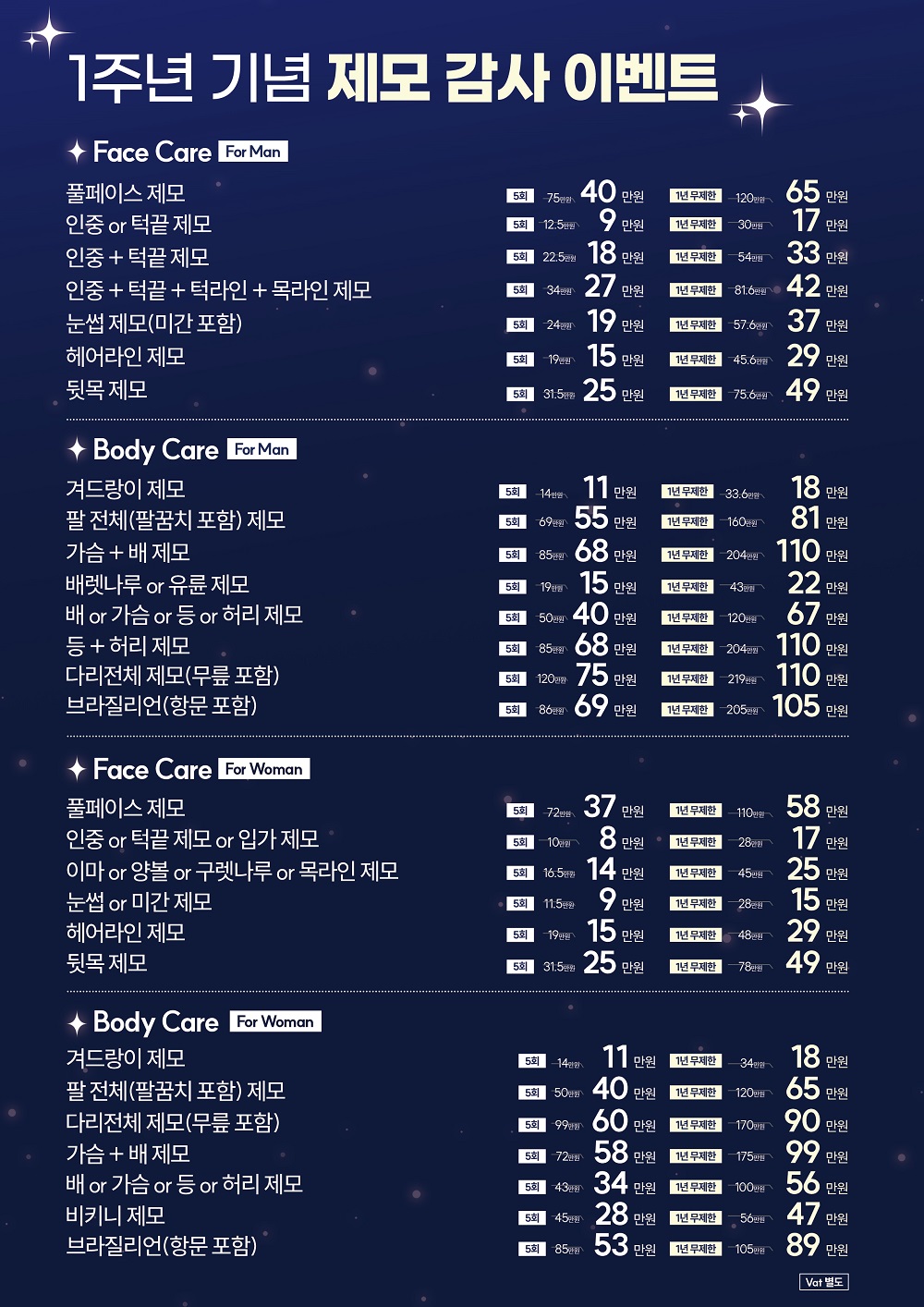 제모 1주년 감사 이벤트